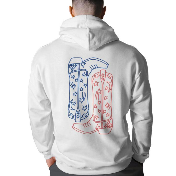 All American Western Girl Cowgirl Cowboy Boots 4Th Of July  Back Print Hoodie