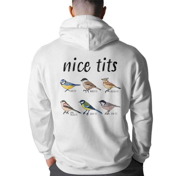 Bird Watching Funny Nice Tits Gift For Birding   Bird Watching Funny Gifts Back Print Hoodie