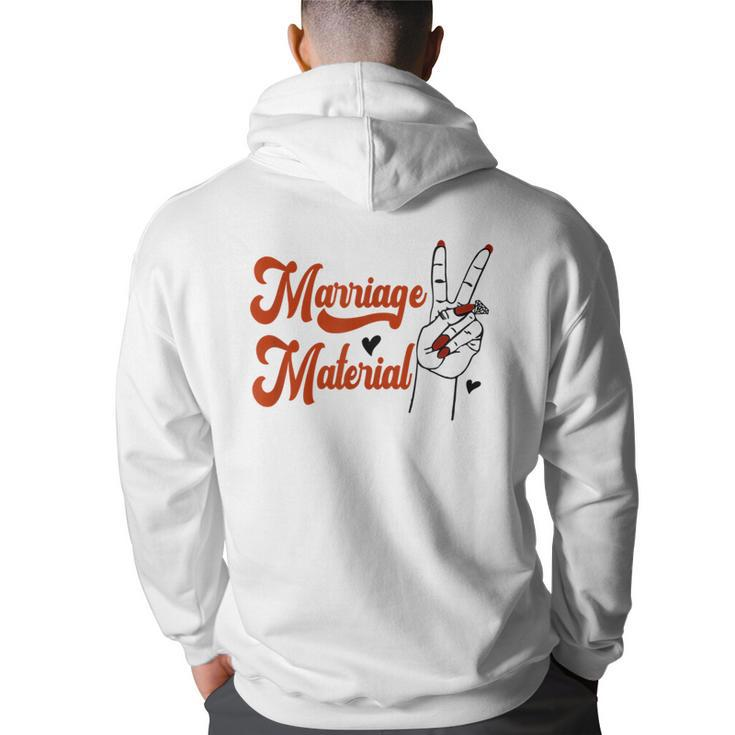 Bride Fiancee Engagement Announcement Marriage Material  Back Print Hoodie