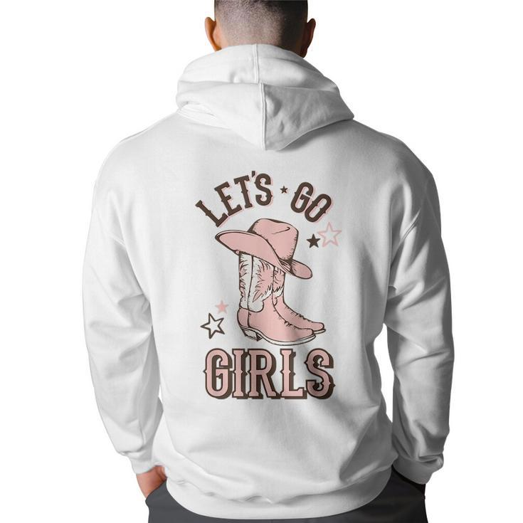 Cowgirl Boots Lets Go Girls Howdy Western Cowgirl  Back Print Hoodie