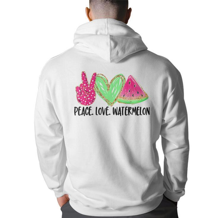 Peace Love Watermelon Funny Beach Summer Vacation  Vacation Funny Gifts Back Print Hoodie