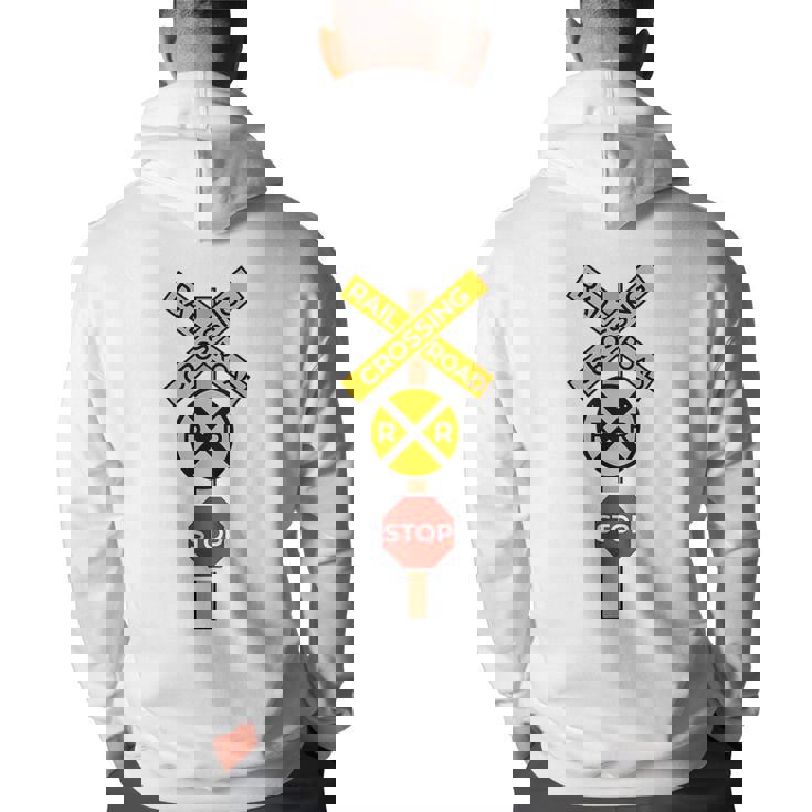 Railroad Crossing  | Cute Road Sign Crossing  Gift Back Print Hoodie