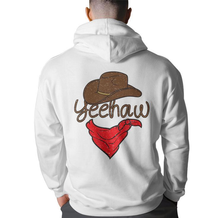Retro Yee Haw Howdy Rodeo Western Country Southern Cowgirl  Rodeo Funny Gifts Back Print Hoodie