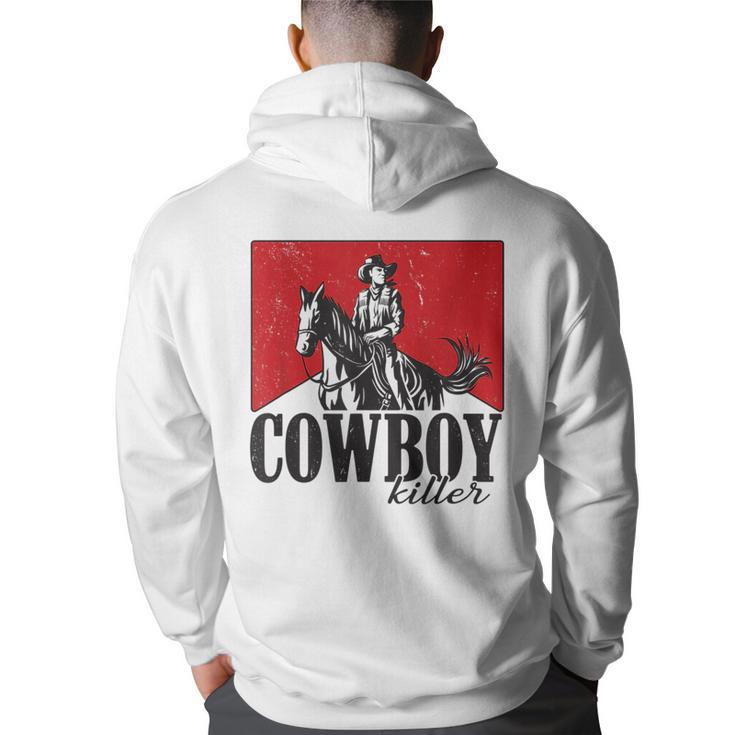 Vintage Punchy Cowboy Killers Wild Western Cowboy Gifts  Back Print Hoodie