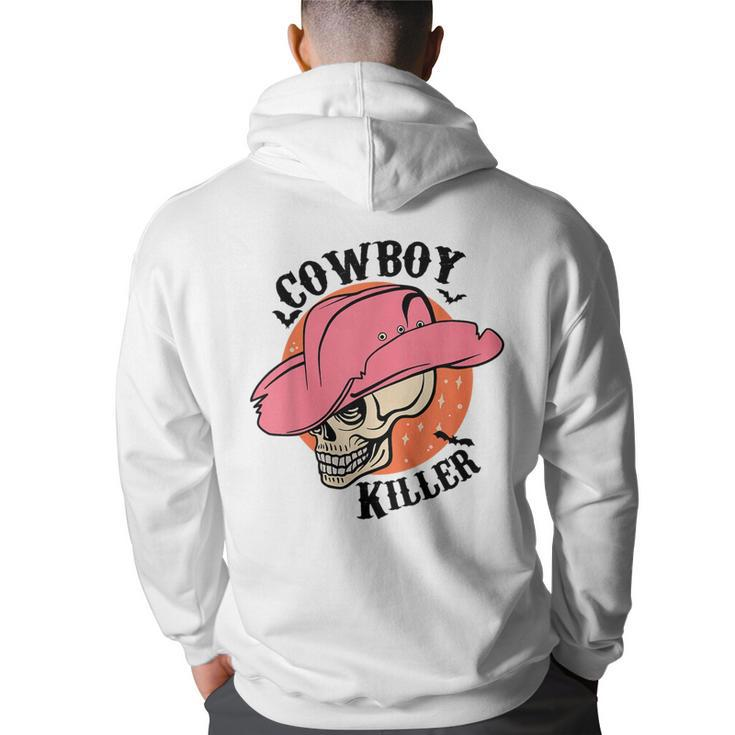 Western Cowgirl Cowboy Killer Skull Cowgirl Rodeo Girl  Rodeo Funny Gifts Back Print Hoodie