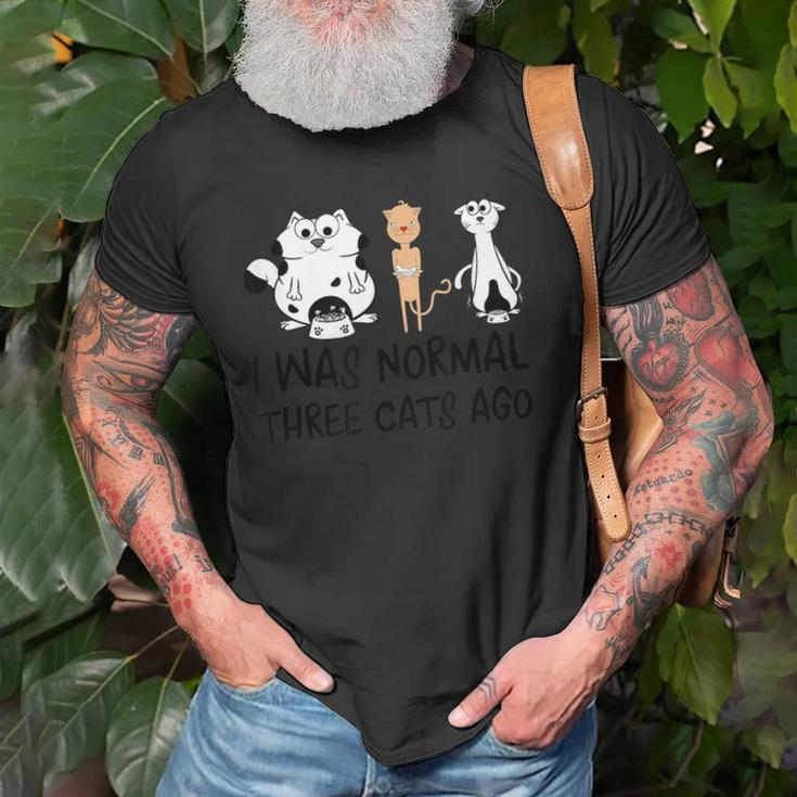 I Was Normal Three Cats Ago Cute Crazy Cat Lady Kitten Old Men T-shirt Gifts for Old Men