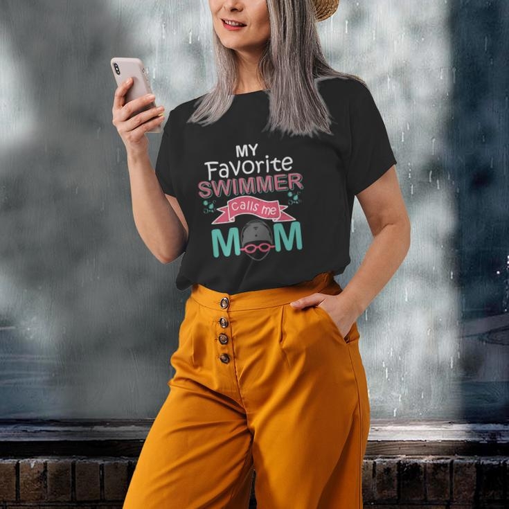 My Favorite Swimmer Calls Me Mom Swim Team Gift For Women Gifts For Mom Funny Gifts Old Women T-shirt Graphic Print Unisex Tee Gifts for Her
