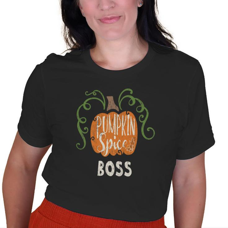 Boss Pumkin Spice Fall Matching For Family Old Women T-shirt