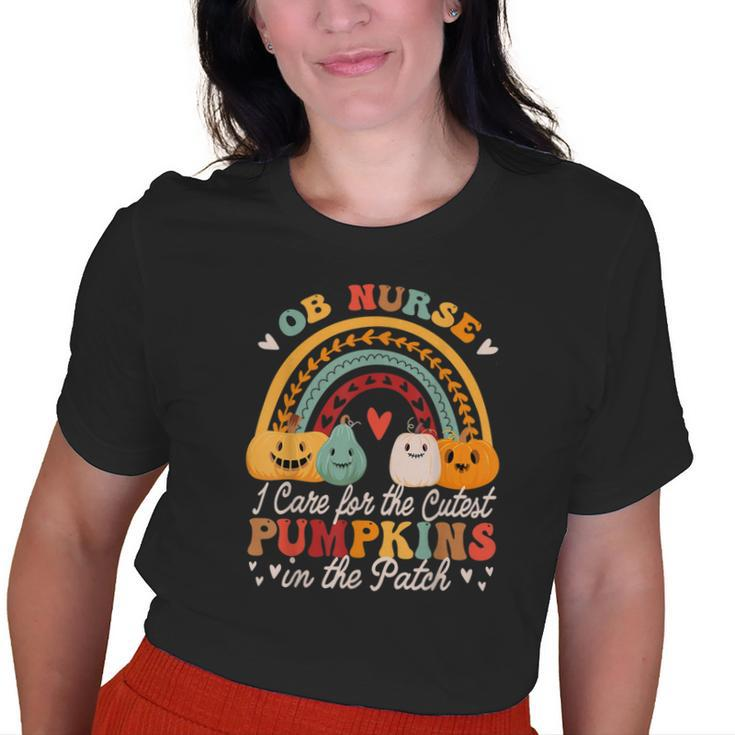 Ob Nurse Cutest Pumpkins In The Patch Groovy Halloween Old Women T-shirt
