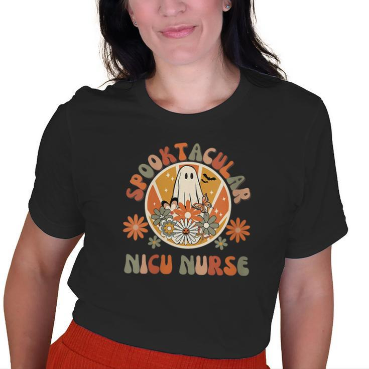Spooktacular Nicu Nurse Neonatal Icu Nurse Halloween Fall Old Women T-shirt