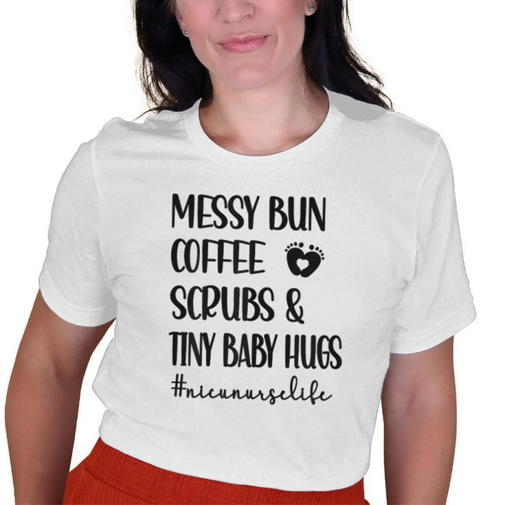 Scrubs & Tiny Baby Hugs Nicu Nurse Neonatal Icu Nursing Old Women T-shirt