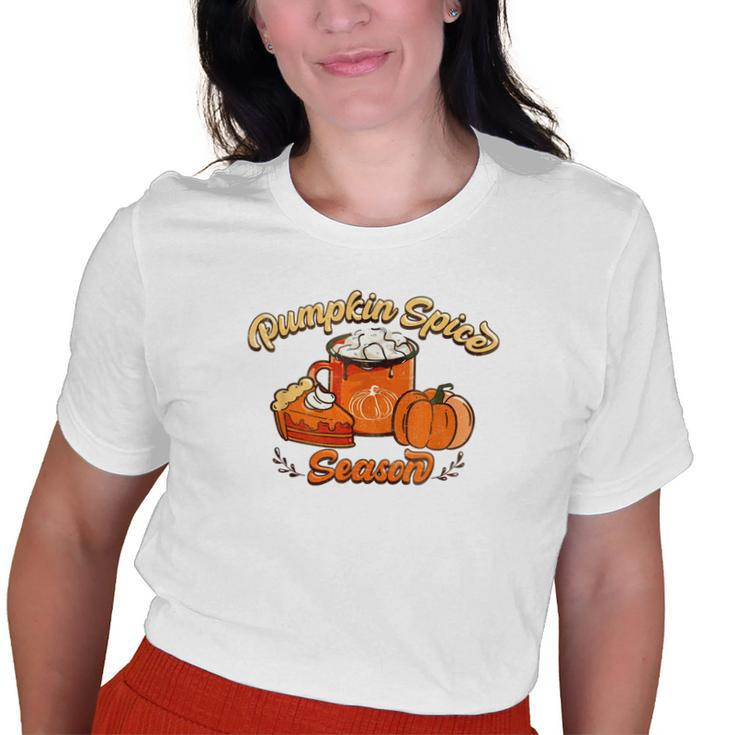 Vintage Pumkin Spice Season Halloween Vibes Old Women T-shirt