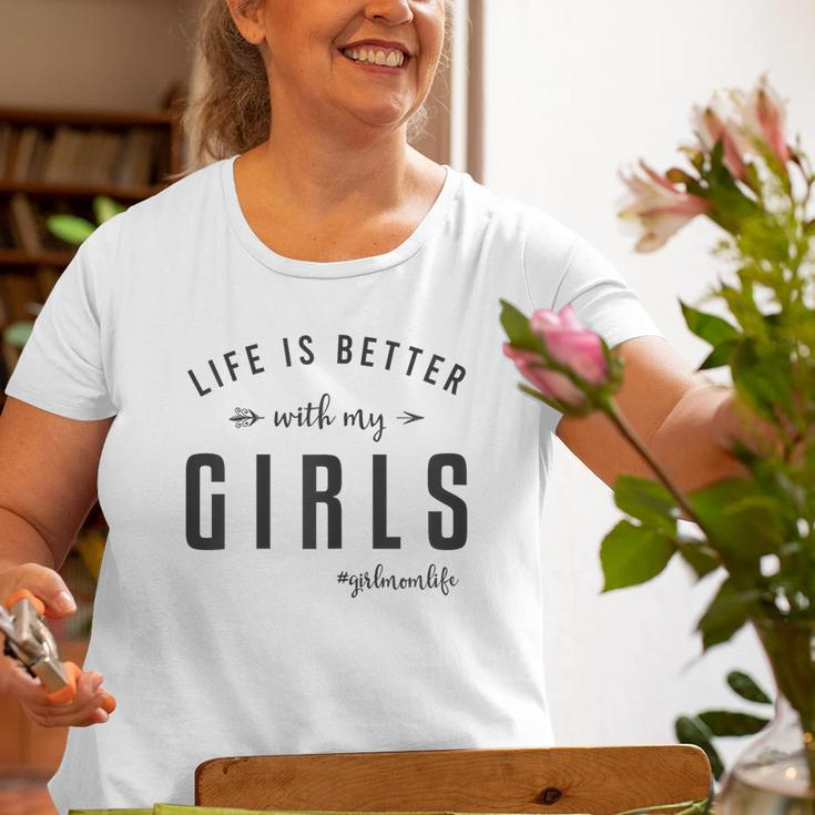 Life Is Better With My Girls Mom Gifts For Mom Funny Gifts Old Women T-shirt Graphic Print Unisex Tee Gifts for Old Women