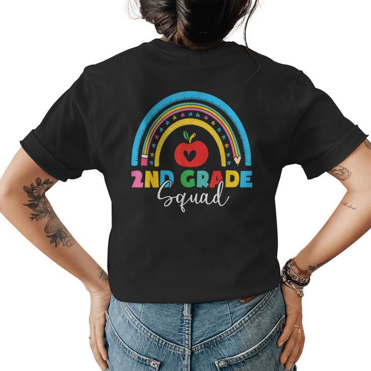 2Nd Grade Squad Back To School Rainbow Teachers  Womens Back Print T-shirt