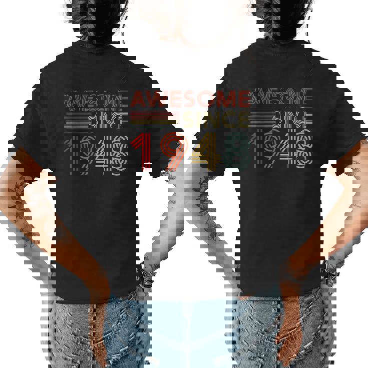 75 Birthday Decorations Men Women 1948 Bday 75Th Birthday  Womens Back Print T-shirt