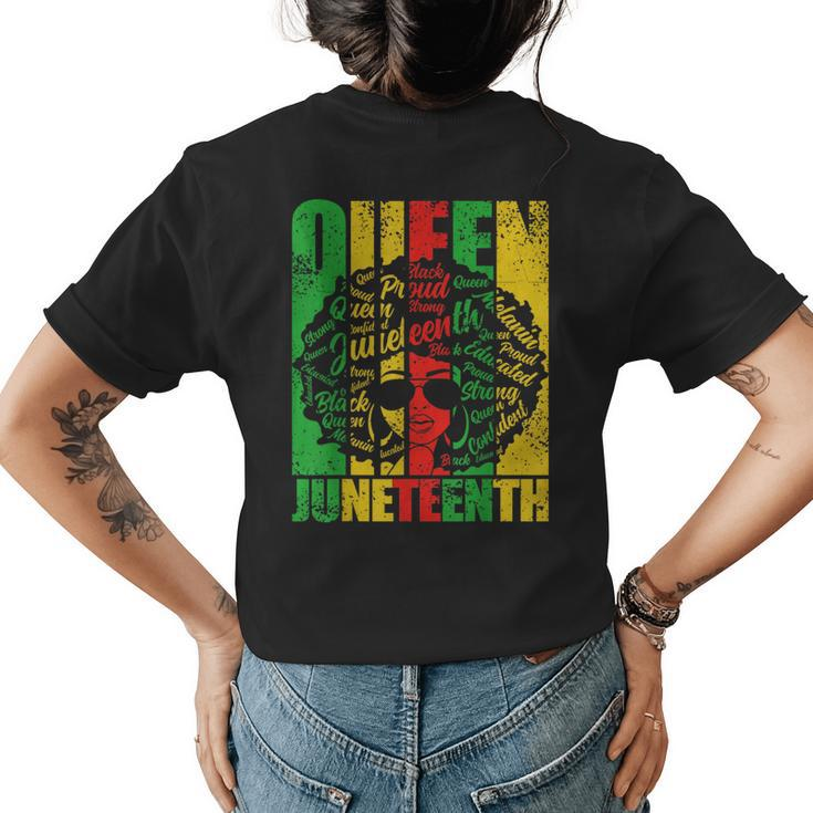 Afro Natural Hair Junenth Queen African American Women T-  Womens Back Print T-shirt