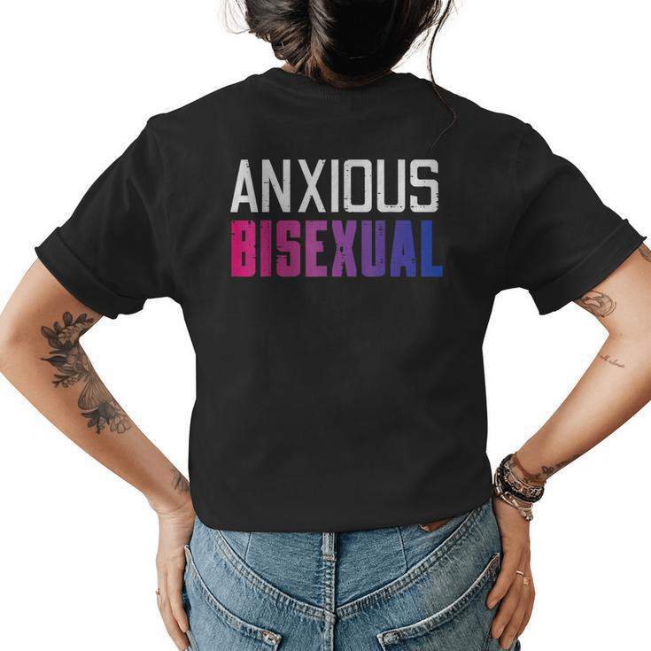 Anxious Bisexual Bi Pride Flag Bisexuality Lgbtq Women Men Womens Back Print T-shirt