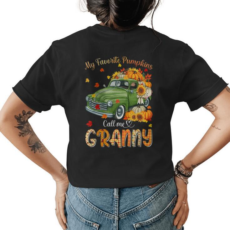 Autumn Halloween Fall My Favorite Pumpkin Call Me Granny Halloween Womens T-shirt Back Print