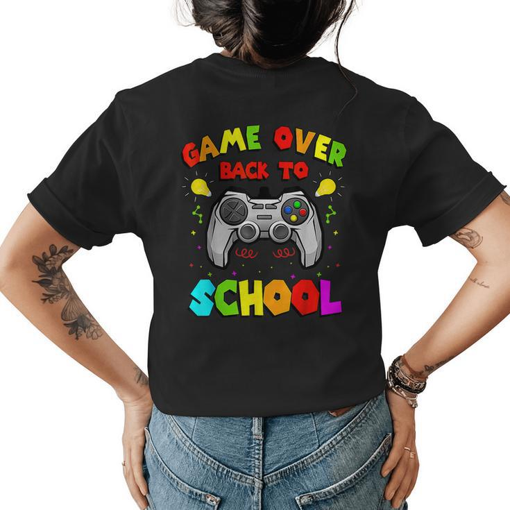 Back To School Funny Game Over Teacher Student Controller  Womens Back Print T-shirt