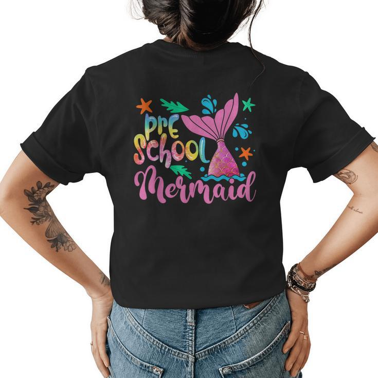 Back To School Team Preschool Mermaid Teacher Student Gift  Womens Back Print T-shirt