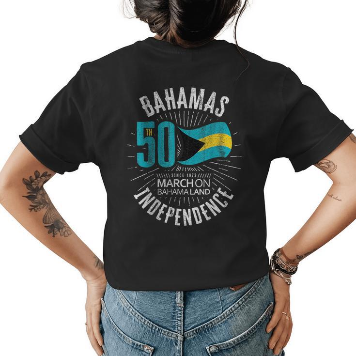 Bahamas 50Th Independence Bahamian Flag Nassau Bahamas Flag  Bahamas Funny Gifts Womens Back Print T-shirt