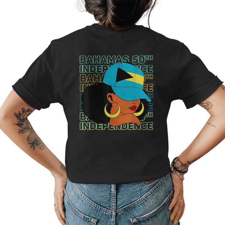 Bahamas 50Th Independence Day Bahamian Girl Bahamas Flag Bahamas Funny Gifts Womens Back Print T-shirt