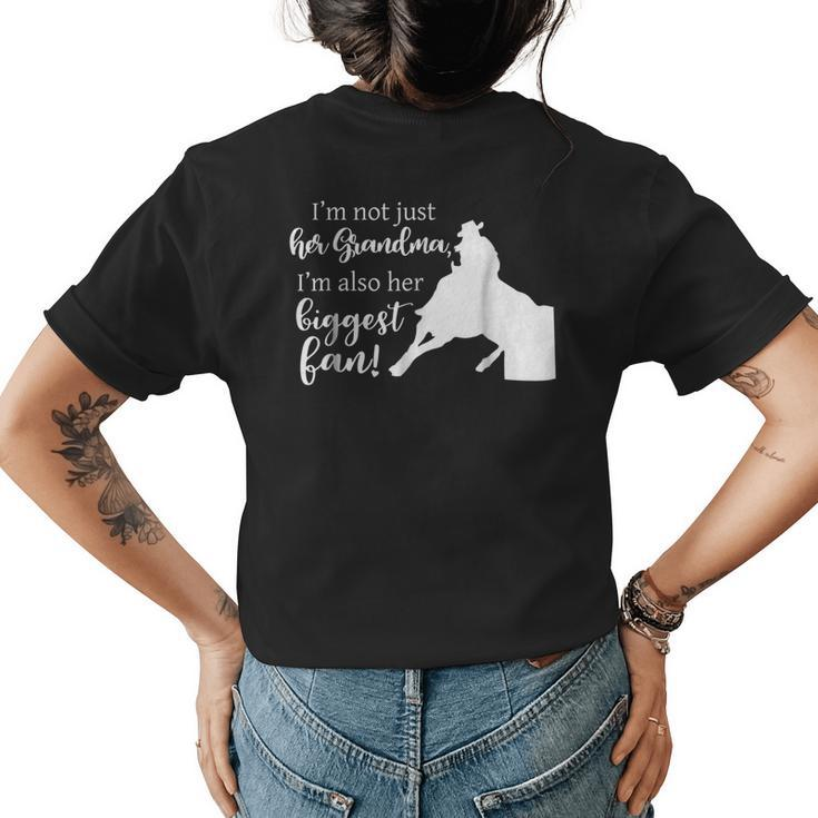 Barrel Racing GrandmaCowgirl Horse Riding Racer Womens Back Print T-shirt