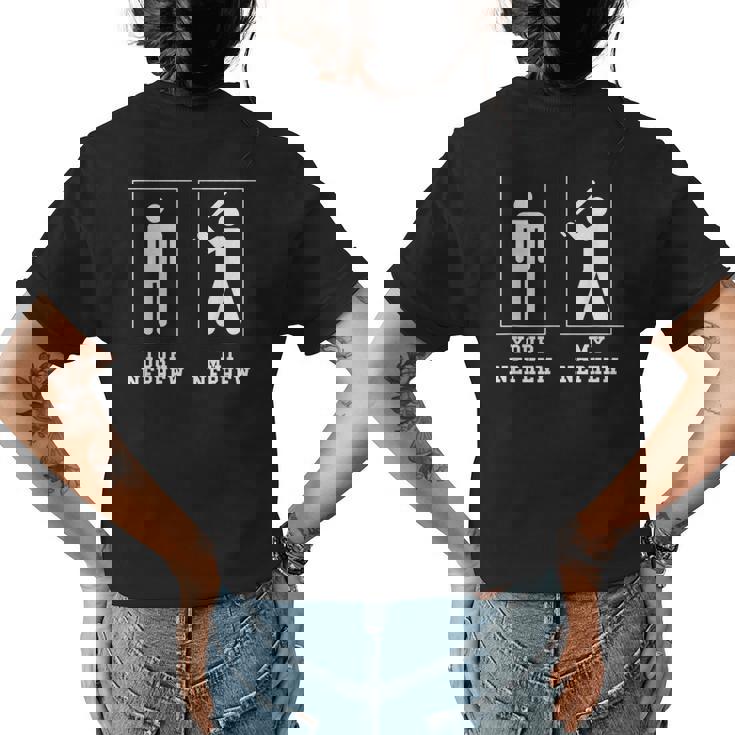 Baseball Uncle Baseball Aunt Womens Back Print T-shirt