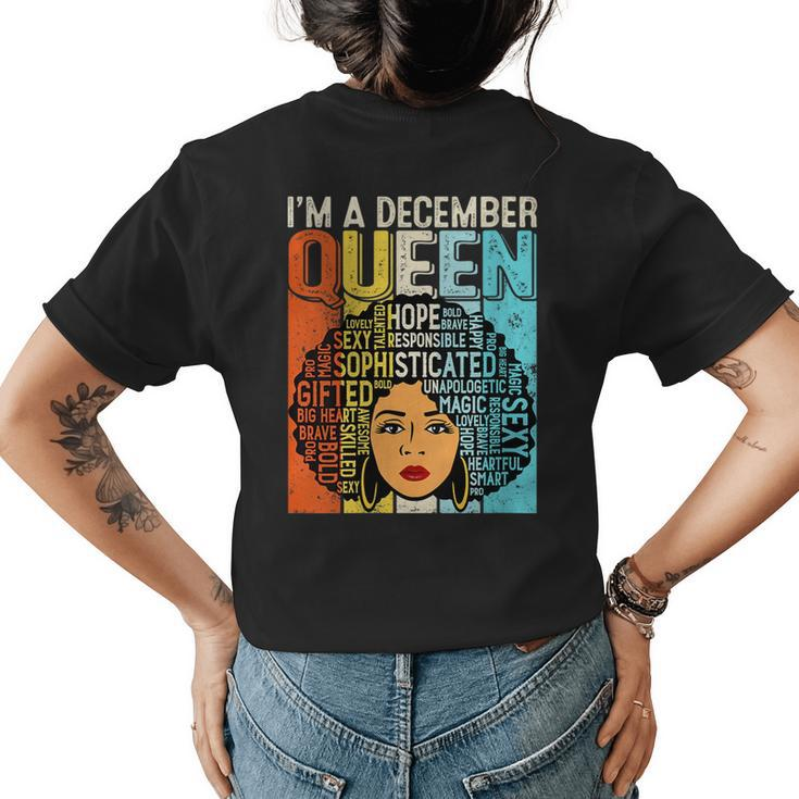 Birthday Junenth Queen Black History December Girls Retro  Womens Back Print T-shirt