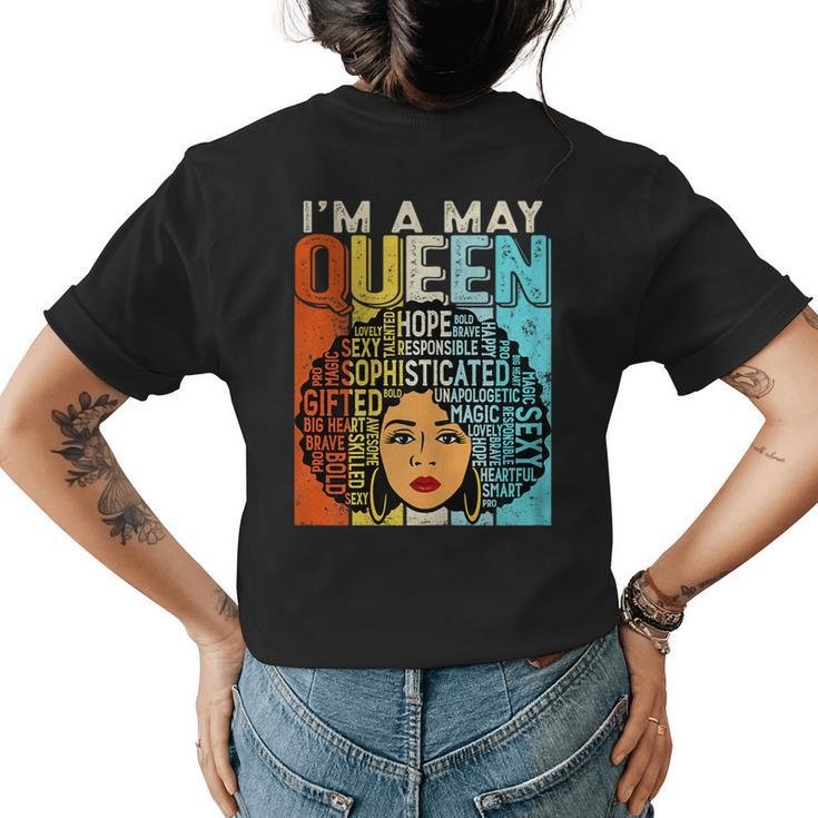 Birthday Junenth Queen Black History May Girls Retro  Womens Back Print T-shirt