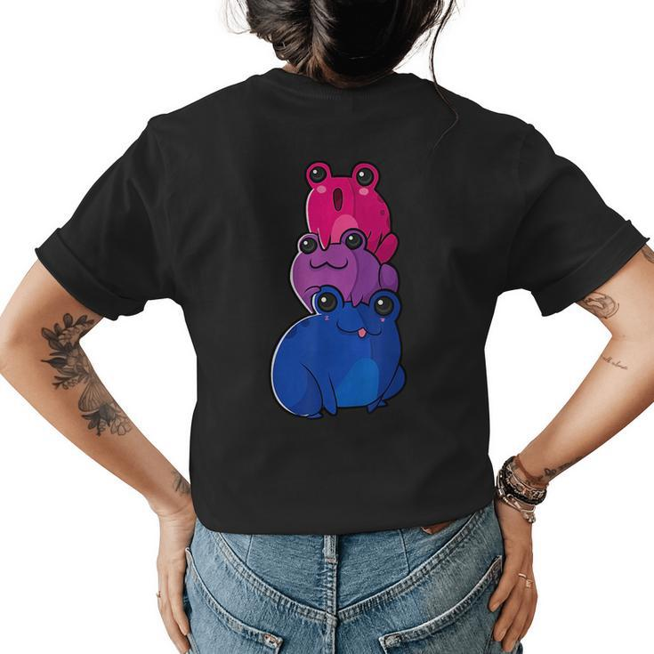 Bisexual Pride Flag Color Lgbtq Rainbow Frogs Subtle Bi Womens Back Print T-shirt