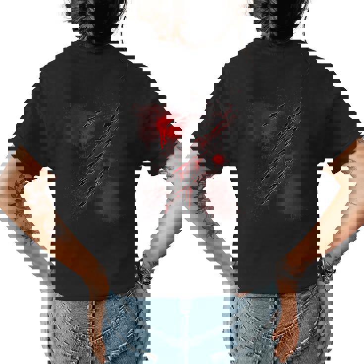 Bloody Wound Scary Halloween Men Women Horror Scary Halloween  Womens T-shirt Back Print