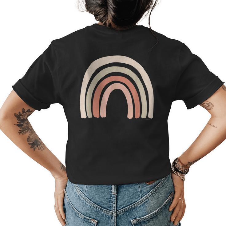 Boho Rainbow Scandinavian Minimalist Modern Simple Nature  Gift For Women Women's Crewneck Short Sleeve Back Print T-shirt