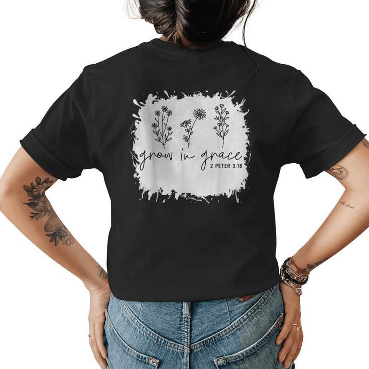 Boho Style Grow In Grace Succulent Plant Faith Christian  Faith Funny Gifts Womens Back Print T-shirt