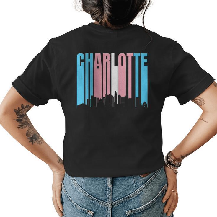 Charlotte North Carolina Lgbtq Trans Pride Flag Transgender  Womens Back Print T-shirt