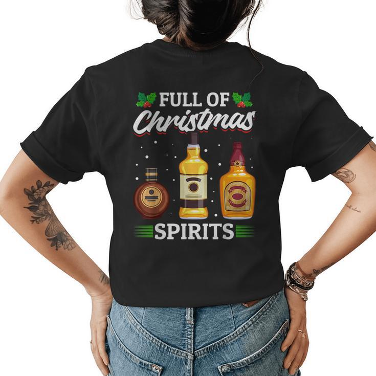 Christmas Alcohol Tequila Vodka Whisky  Womens Back Print T-shirt