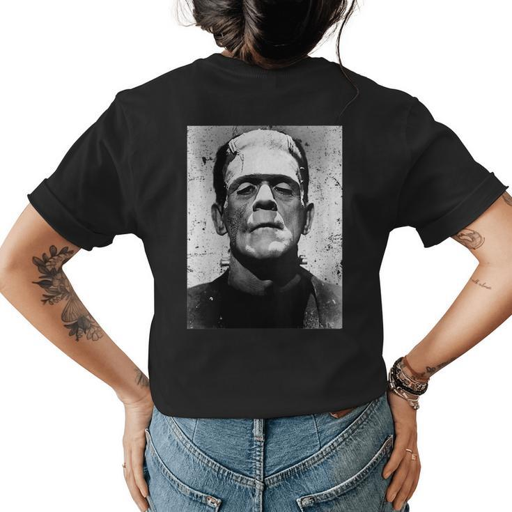Classic Halloween Monster Horror Movie Frankenstein Monster Gift For Womens Womens Back Print T-shirt