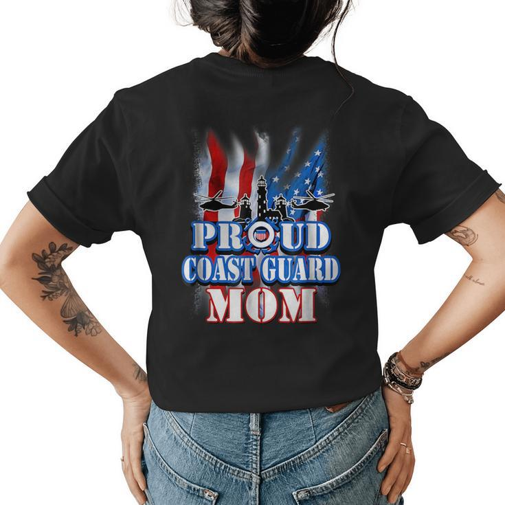 Coast Guard Mom  Usa Flag Military  Mothers Day Gifts For Mom Funny Gifts Womens Back Print T-shirt