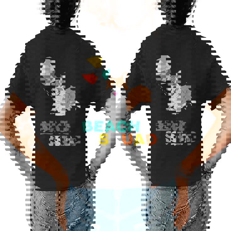 Corgi Beach Squad Gift For Corgi Lovers Funny Saying Womens Back Print T-shirt