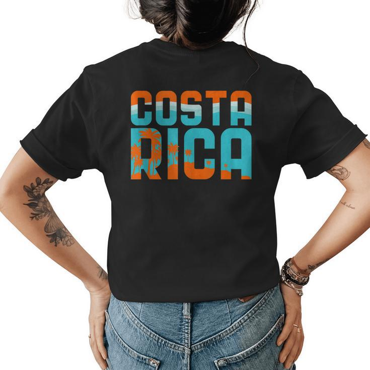Costa Rica Vacation Souvenir Beach Surfing Travel Gift  Womens Back Print T-shirt