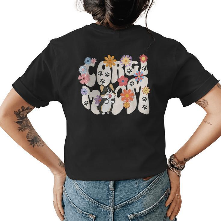 Cute Corgi Dog Tricolor Mom Design Women  Womens Back Print T-shirt
