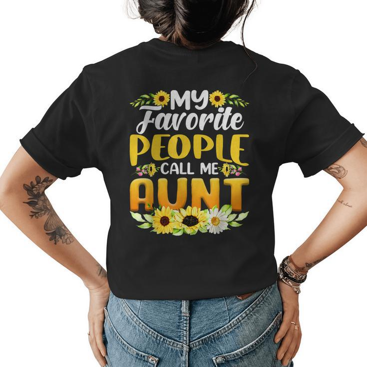 My Favorite People Call Me Aunt Sunflower Women's T-shirt Back Print