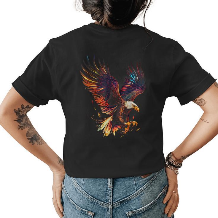 Fiery Bald Eagle Graphic  For Men Women Boys Girls  Womens Back Print T-shirt
