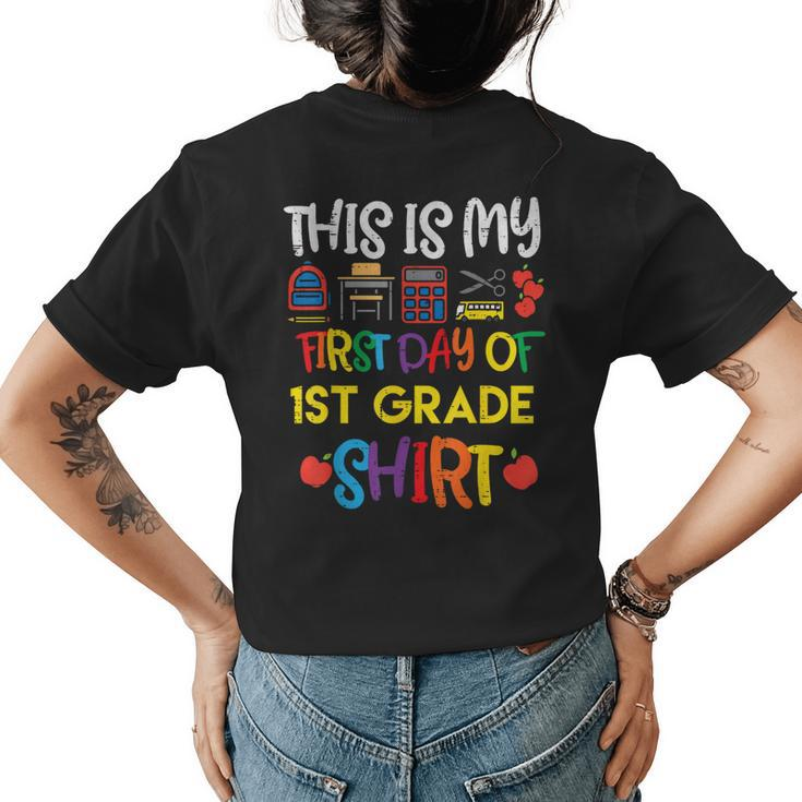 My First Day Of 1St Grade  Back To School Boys Girls  Womens Back Print T-shirt