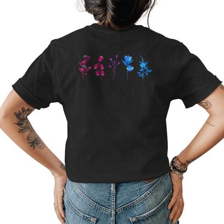 Floral Bisexual Pride Cute Lgbtq Bi Gift Boho Lgbt Flowers  Womens Back Print T-shirt