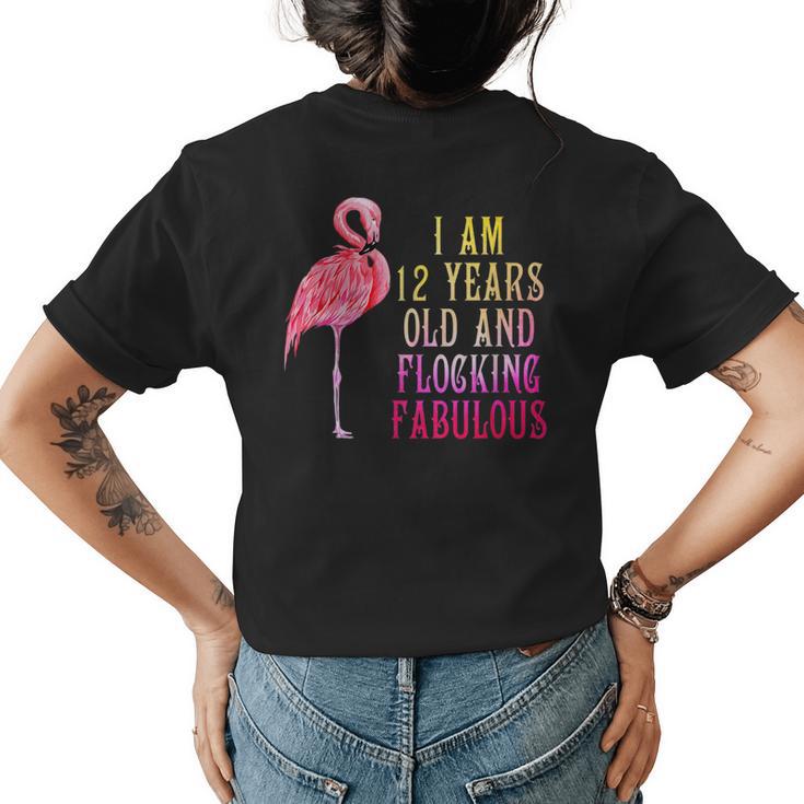 12Nd Birthday Pink Watercolor Flamingo 12 Year T Women Sweatshirt