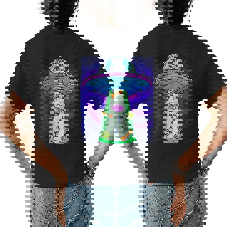 Funny Pug Pug Lover Pug Ufo Pug Mom Pug Dad Pug  Womens Back Print T-shirt