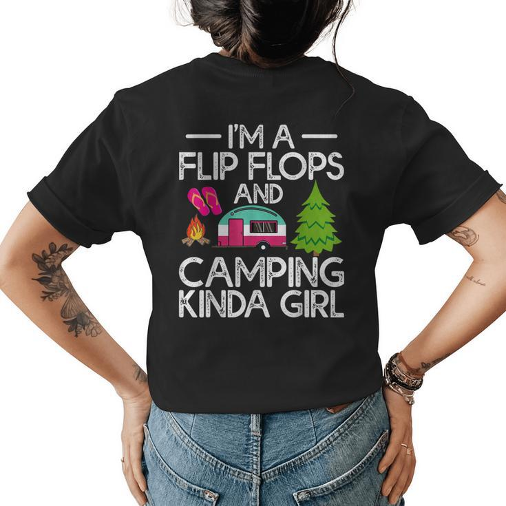 Funny Rv Camper Im A Flip Flops And Camping Kinda Girl Womens Back Print T-shirt