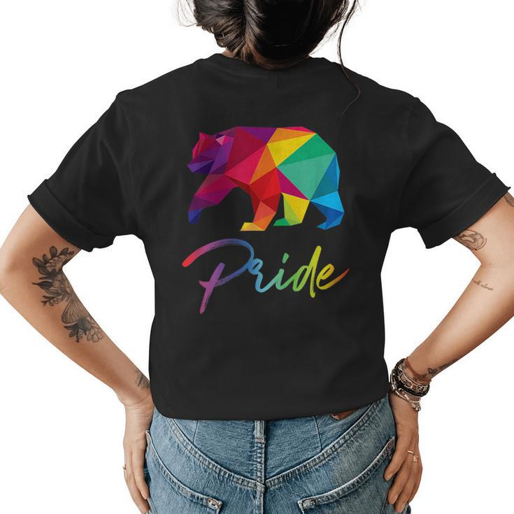 Gay Bear Pride  Bears Lgbt Rainbow Flag Grizzly Gift  Womens Back Print T-shirt