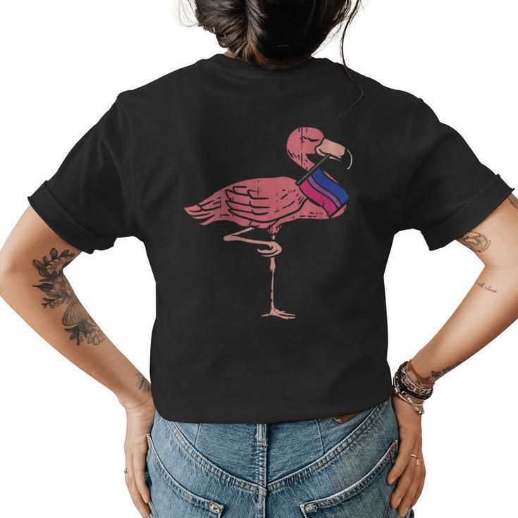 Gay Lgbt Flamingo Cute Bisexual Flag Color Bird Lover Gift  Womens Back Print T-shirt